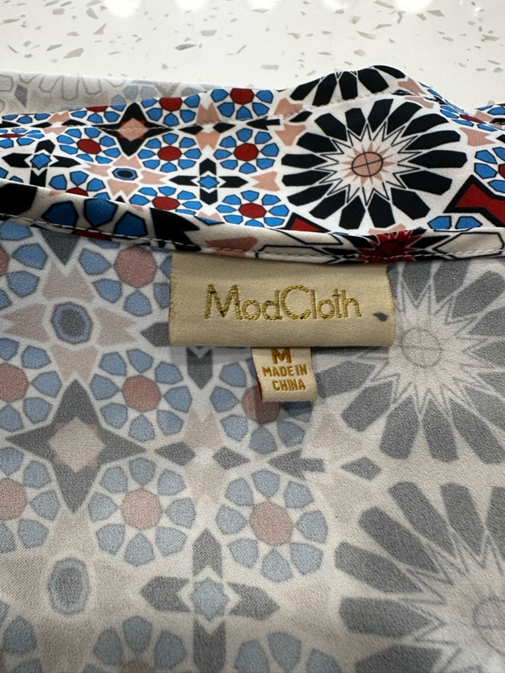 Modcloth Mosaic Floral Ruffle-Shoulder Cami - Picture 4 of 4
